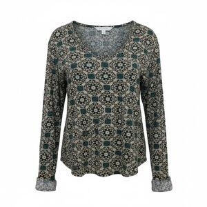 BDG Medium Weight Long Sleeve Shirt w Stretch Green/Gray/Gold